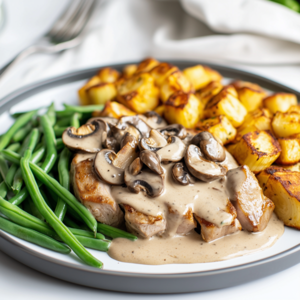 Varkenshaas in champignon-roomsaus (Koolhydraatarm)