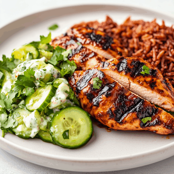 Nieuw: BBQ Kip met Komkommersalade (Koolhydraatarm)