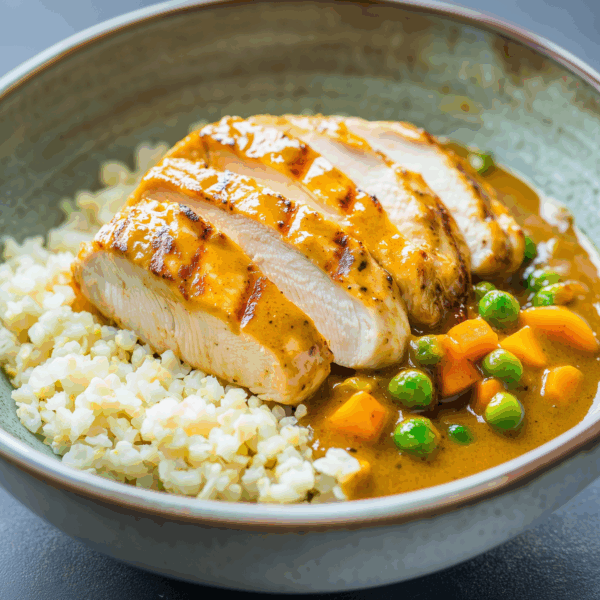 Nieuw: Katsu curry met bloemkoolrijst en kipfilet (koolhydraatarm)