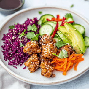 Nieuw: Sesamkip met bietenrijst en frisse zomer salade!