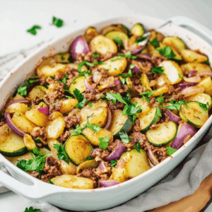 Nieuw: Courgette & Aardappel Schotel met vegagehakt (vega)