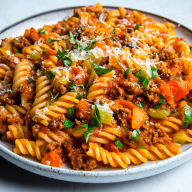 fusilli met bolognesesau